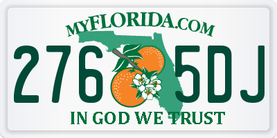 FL license plate 2765DJ