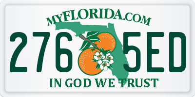 FL license plate 2765ED