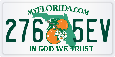 FL license plate 2765EV