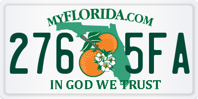 FL license plate 2765FA