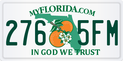 FL license plate 2765FM