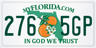 FL license plate 2765GP