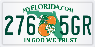 FL license plate 2765GR