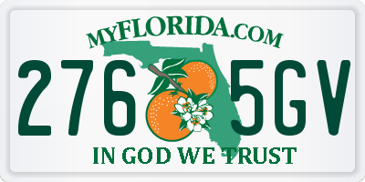 FL license plate 2765GV