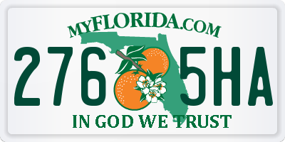 FL license plate 2765HA