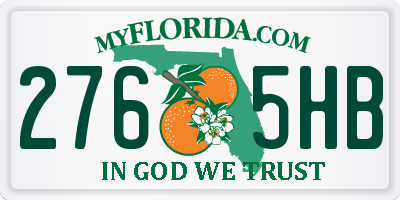FL license plate 2765HB