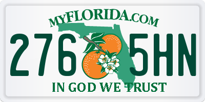 FL license plate 2765HN