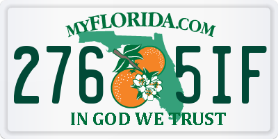 FL license plate 2765IF