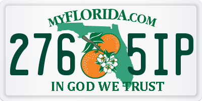 FL license plate 2765IP