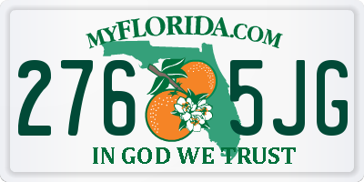 FL license plate 2765JG