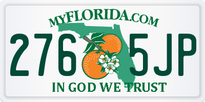 FL license plate 2765JP