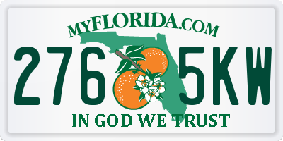 FL license plate 2765KW