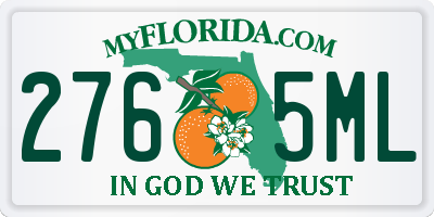 FL license plate 2765ML