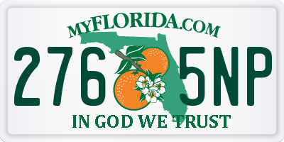 FL license plate 2765NP