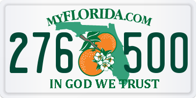 FL license plate 2765OO