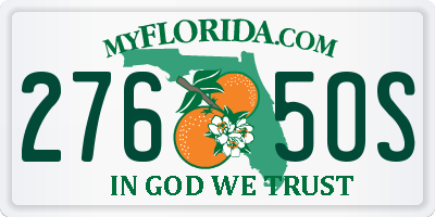 FL license plate 2765OS