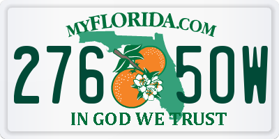 FL license plate 2765OW