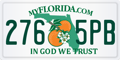 FL license plate 2765PB
