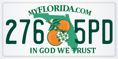 FL license plate 2765PD