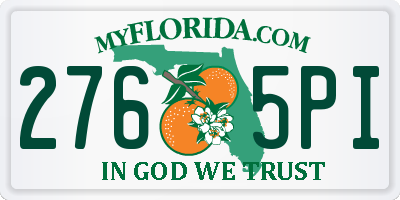 FL license plate 2765PI