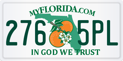 FL license plate 2765PL