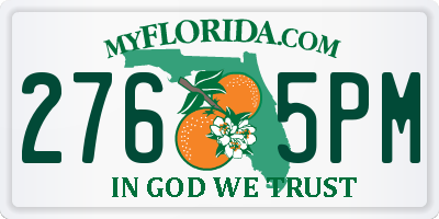FL license plate 2765PM