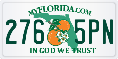 FL license plate 2765PN