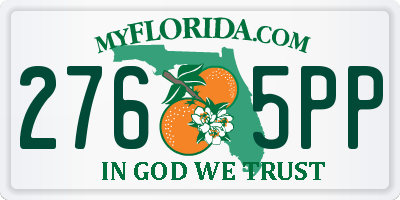 FL license plate 2765PP