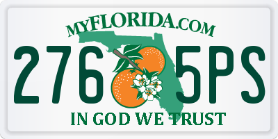 FL license plate 2765PS