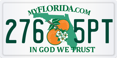FL license plate 2765PT