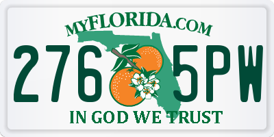 FL license plate 2765PW