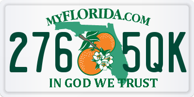 FL license plate 2765QK