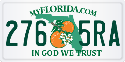 FL license plate 2765RA
