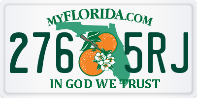 FL license plate 2765RJ