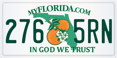 FL license plate 2765RN