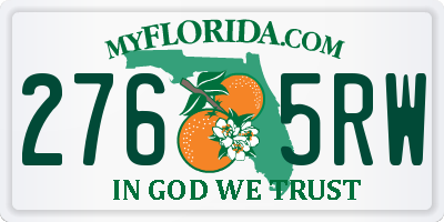 FL license plate 2765RW