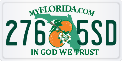 FL license plate 2765SD