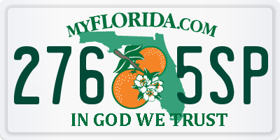 FL license plate 2765SP