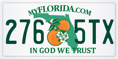 FL license plate 2765TX