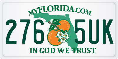 FL license plate 2765UK
