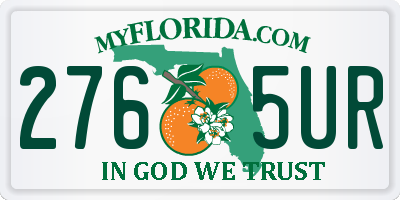 FL license plate 2765UR