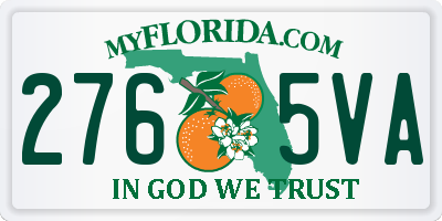 FL license plate 2765VA