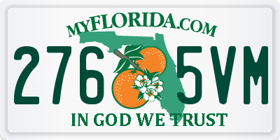 FL license plate 2765VM