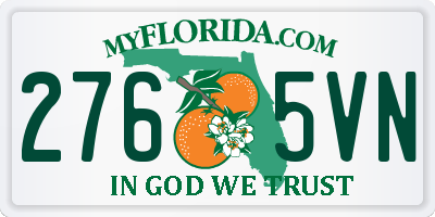FL license plate 2765VN