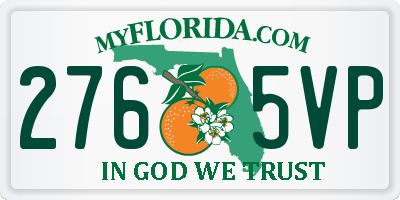 FL license plate 2765VP