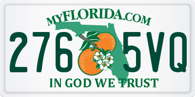 FL license plate 2765VQ