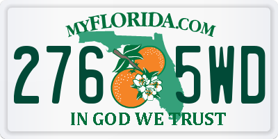 FL license plate 2765WD