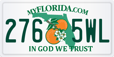 FL license plate 2765WL