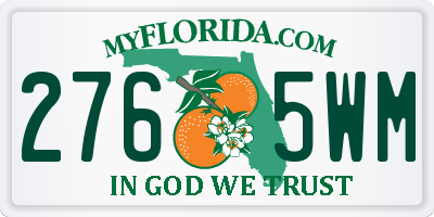 FL license plate 2765WM