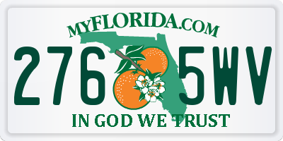 FL license plate 2765WV